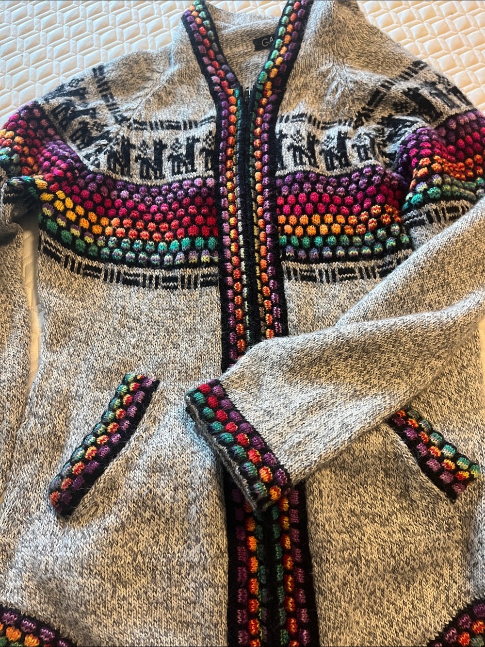 Alpaca wool sweater hoodie.